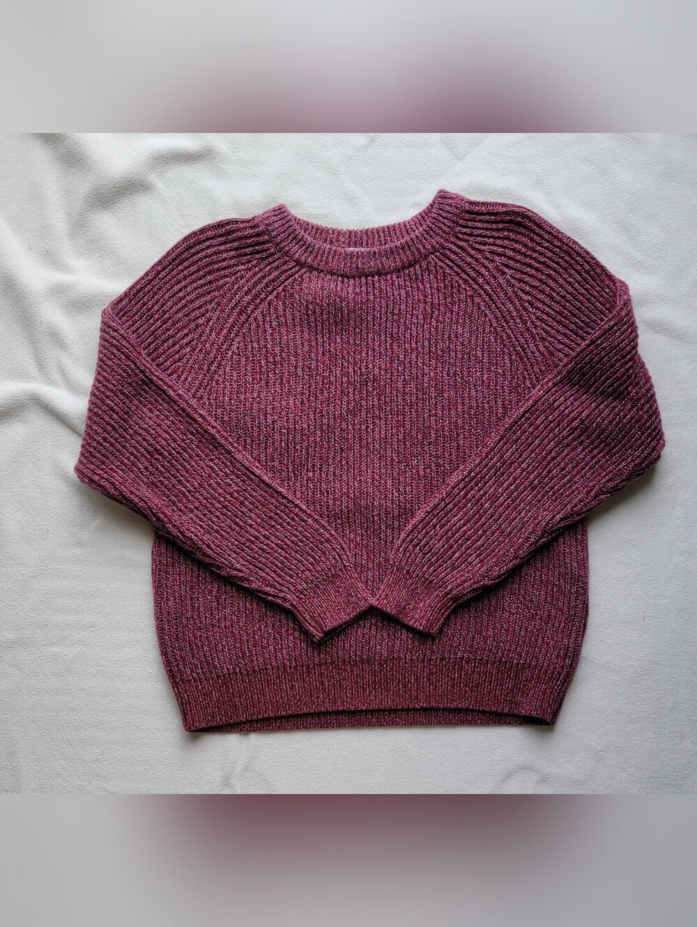 H&M Ribbed Plum Crewneck Sweater